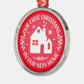 Erste Weihnachten in New Zuhause Personalisiert Re Ornament Aus Metall (Links)