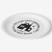 Erste Weihnachten in New Zuhause Personalisierte W Pappteller (Schrägansicht)