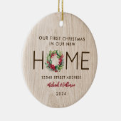 Erste Weihnachten in New Zuhause Rustic Imitats Wo Keramik Ornament (Rechts)
