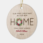 Erste Weihnachten in New Zuhause Rustic Imitats Wo Keramik Ornament (Links)