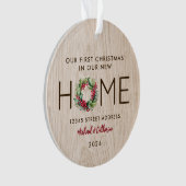 Erste Weihnachten in New Zuhause Rustic Imitats Wo Ornament (Vorderseite)