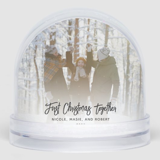 Erste Weihnachten in New Zuhause Together Family F Schneekugeln (Vorderseite)
