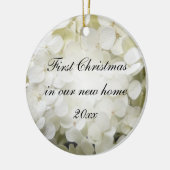 Erste Weihnachten in New Zuhause White Hydrangea Keramikornament (Links)