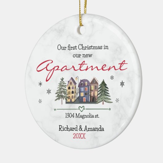 Erste Weihnachten in unserem neuen Apartment niedl Keramik Ornament (Links)