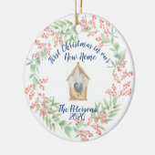Erste Weihnachten in unserem neuen Haus Zuhause Keramik Ornament (Links)