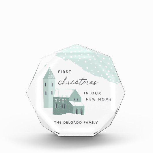 Erste Weihnachten in unserem neuen Zuhause-Akrylbl Fotoblock (Vorderseite)