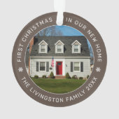 Erste Weihnachten in unserem neuen Zuhause Brown C Ornament (Rückseite)