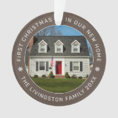 Erste Weihnachten in unserem neuen Zuhause Brown C Ornament (Vorderseite)