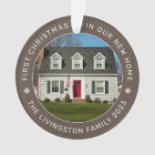 Erste Weihnachten in unserem neuen Zuhause Brown C Ornament (Vorderseite)