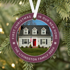 Erste Weihnachten in unserem neuen Zuhause Burgund Ornament