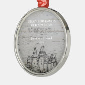 Erste Weihnachten in unserem neuen Zuhause Castle Ornament Aus Metall (Links)