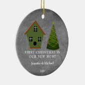Erste Weihnachten in unserem neuen Zuhause-Chalkbo Keramikornament (Rechts)