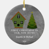 Erste Weihnachten in unserem neuen Zuhause-Chalkbo Keramikornament (Hinten)