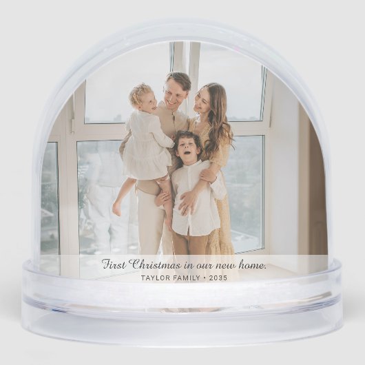 Erste Weihnachten in unserem neuen Zuhause Double  Schneekugeln (Vorderseite)