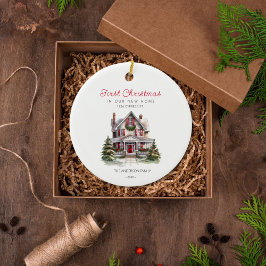 Erste Weihnachten in unserem neuen Zuhause-Familie Keramik Ornament