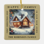 Erste Weihnachten in unserem neuen Zuhause Forest Keramikornament (Vorderseite)