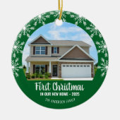 Erste Weihnachten in unserem neuen Zuhause Foto Gr Keramik Ornament (Vorne)