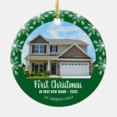 Erste Weihnachten in unserem neuen Zuhause Foto Gr Keramik Ornament (Hinten)