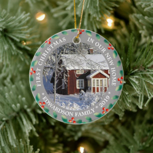 Erste Weihnachten in unserem neuen Zuhause-Foto Keramik Ornament