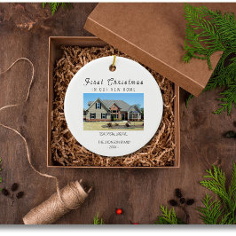 Erste Weihnachten in unserem neuen Zuhause-Foto Keramik Ornament