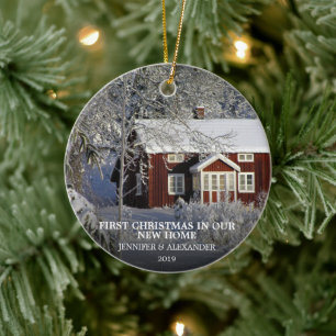 Erste Weihnachten in unserem neuen Zuhause-Foto Keramik Ornament