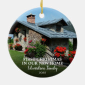 Erste Weihnachten in unserem neuen Zuhause Foto Keramik Ornament (Hinten)
