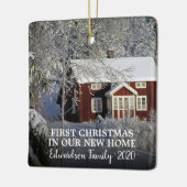 Erste Weihnachten in unserem neuen Zuhause Foto Keramikornament (Links)