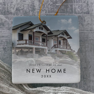 Erste Weihnachten in unserem neuen Zuhause-Foto Keramikornament