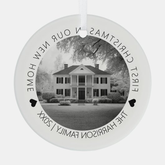 Erste Weihnachten in unserem neuen Zuhause-Foto Ornament Aus Glas (Rückseite)