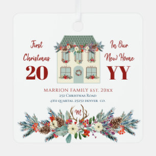 Erste Weihnachten in unserem neuen Zuhause-Foto Ornament Aus Metall