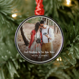 Erste Weihnachten in unserem neuen Zuhause-Foto Ornament Aus Metall