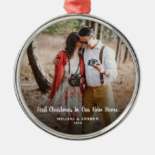 Erste Weihnachten in unserem neuen Zuhause-Foto Ornament Aus Metall (Vorne)