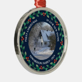 Erste Weihnachten in unserem neuen Zuhause Foto Ornament Aus Metall (Rechts)