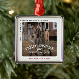 Erste Weihnachten in unserem neuen Zuhause-Foto Ornament Aus Metall