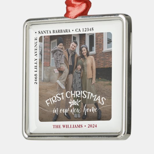 Erste Weihnachten in unserem neuen Zuhause-Foto Ornament Aus Metall (Links)