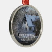 Erste Weihnachten in unserem neuen Zuhause Foto Ornament Aus Metall (Rechts)