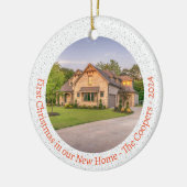 Erste Weihnachten in unserem neuen Zuhause-Foto-Ur Keramik Ornament (Links)