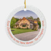 Erste Weihnachten in unserem neuen Zuhause-Foto-Ur Keramik Ornament (Hinten)