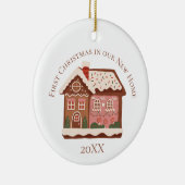 Erste Weihnachten in unserem neuen Zuhause Gingerb Keramik Ornament (Rechts)