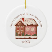 Erste Weihnachten in unserem neuen Zuhause Gingerb Keramik Ornament (Hinten)