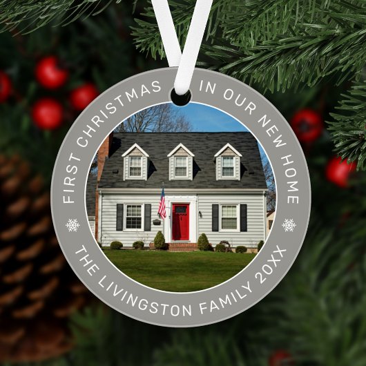 Erste Weihnachten in unserem neuen Zuhause Grau Cu Ornament