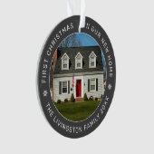 Erste Weihnachten in unserem neuen Zuhause Grau Cu Ornament (Vorderseite)