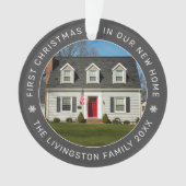 Erste Weihnachten in unserem neuen Zuhause Grau Cu Ornament (Vorderseite)