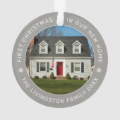 Erste Weihnachten in unserem neuen Zuhause Grau Cu Ornament (Rückseite)