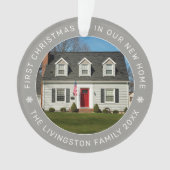 Erste Weihnachten in unserem neuen Zuhause Grau Cu Ornament (Vorderseite)