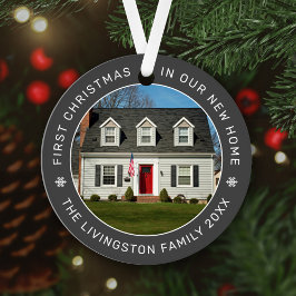 Erste Weihnachten in unserem neuen Zuhause Grau Cu Ornament Aus Metall