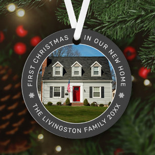 Erste Weihnachten in unserem neuen Zuhause Grau Cu Ornament Aus Metall