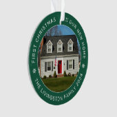 Erste Weihnachten in unserem neuen Zuhause Green C Ornament (Vorderseite)