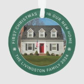 Erste Weihnachten in unserem neuen Zuhause Green C Ornament (Rückseite)
