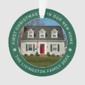 Erste Weihnachten in unserem neuen Zuhause Green C Ornament (Vorderseite)
